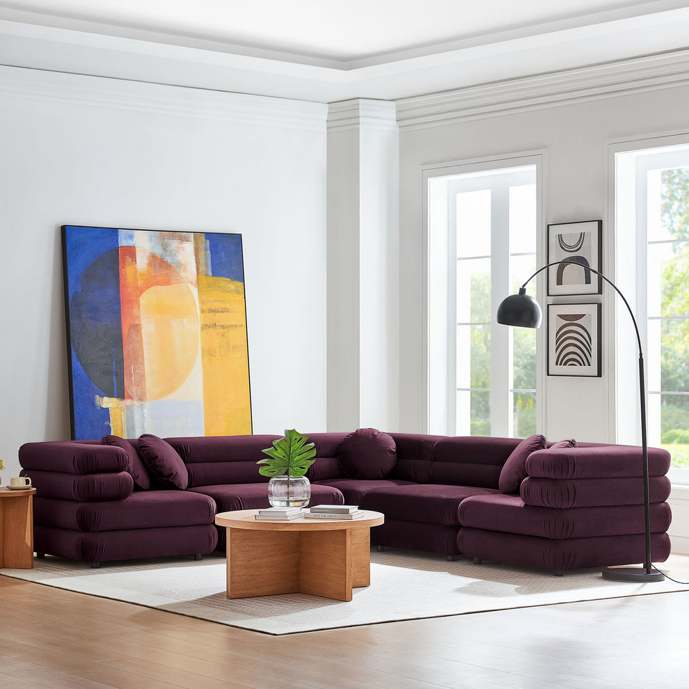 Jubilee 5-Piece Modular Performance Velvet Sectional Sofa by Modway | Sofa Set | Modishstore - 11