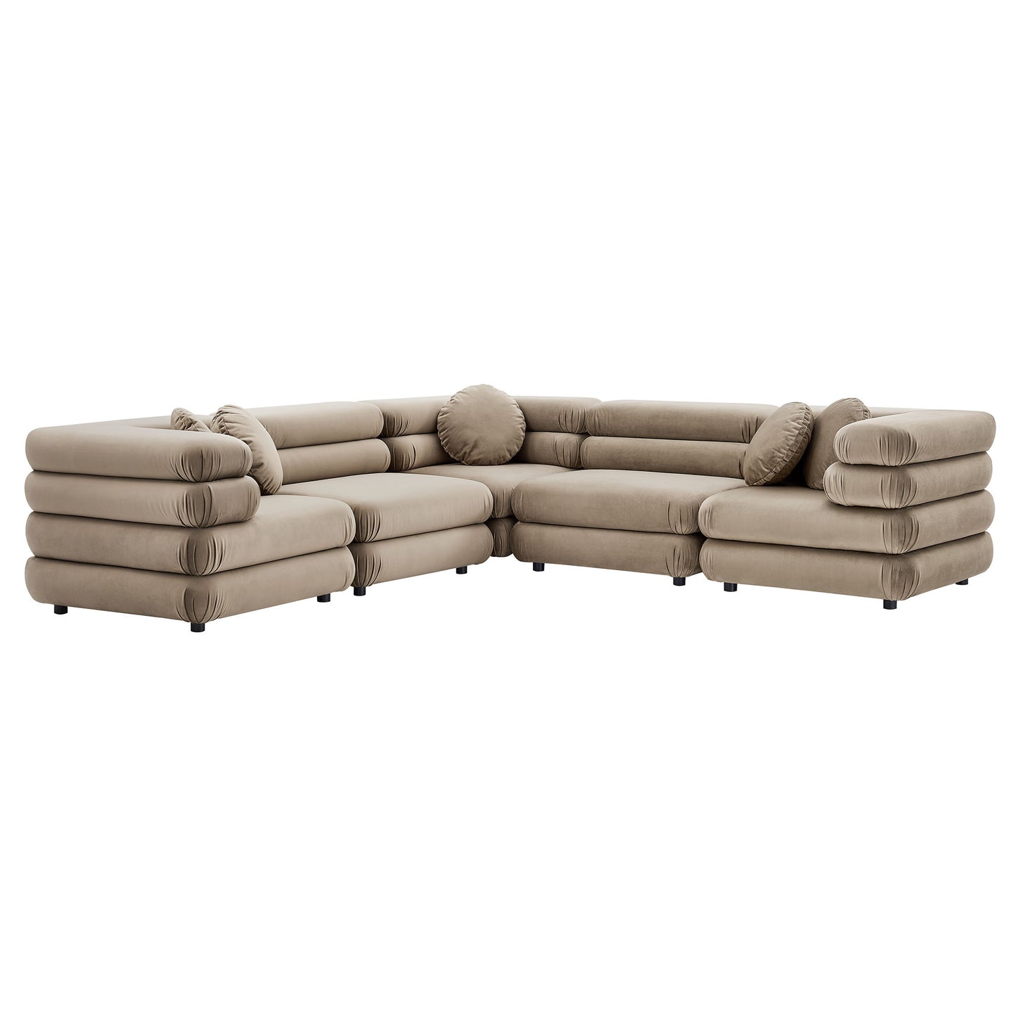 Jubilee 5-Piece Modular Performance Velvet Sectional Sofa by Modway | Sofa Set | Modishstore - 15