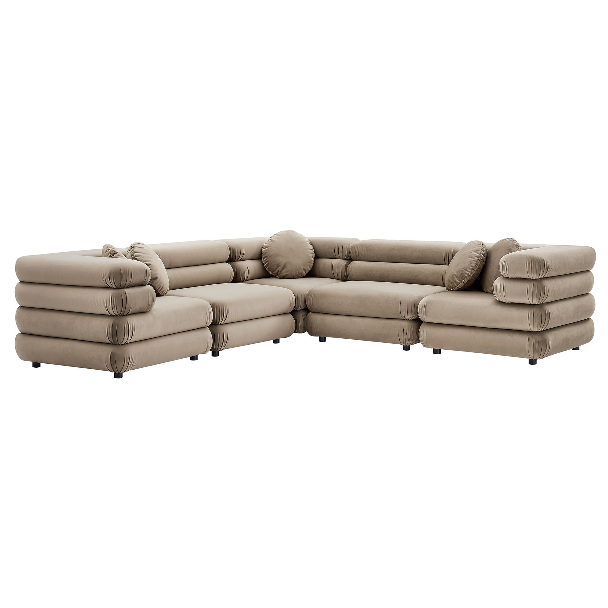 Jubilee 5-Piece Modular Performance Velvet Sectional Sofa by Modway | Sofa Set | Modishstore - 15
