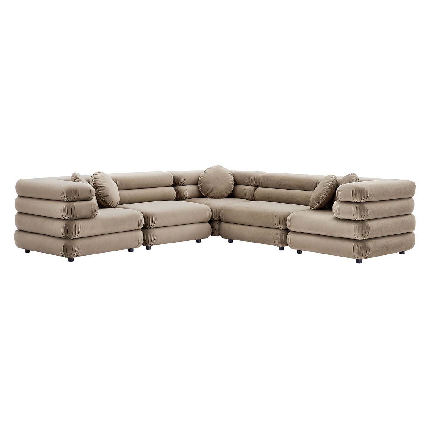 Jubilee 5-Piece Modular Performance Velvet Sectional Sofa by Modway | Sofa Set | Modishstore - 16