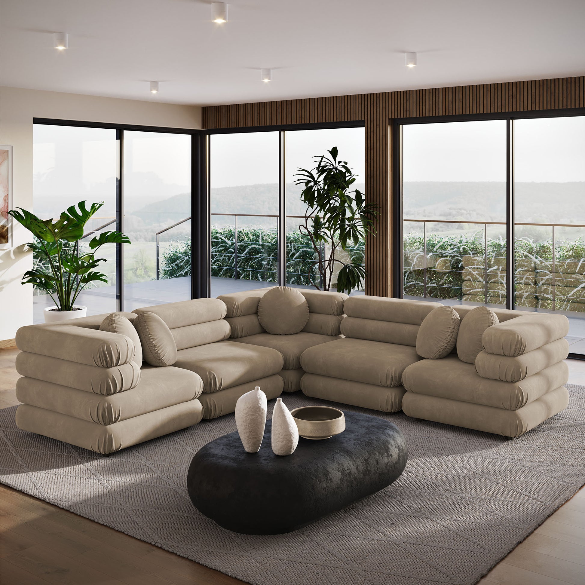 Jubilee 5-Piece Modular Performance Velvet Sectional Sofa by Modway | Sofa Set | Modishstore - 20