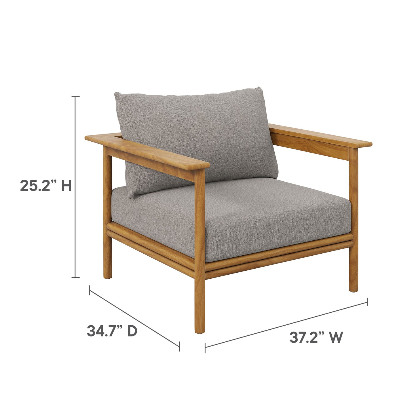 Wren Outdoor Patio Teak Wood Armchair by Modway | Outdoor Chairs | Modishstore - 10