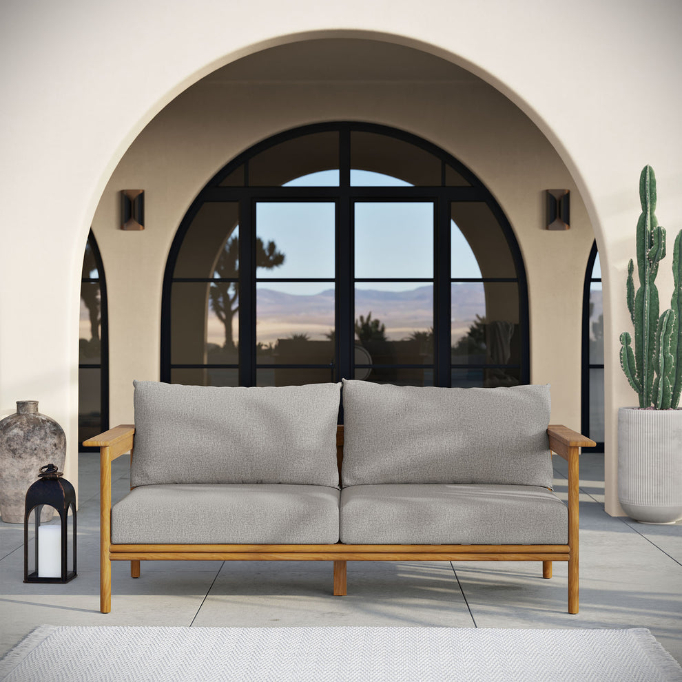 Wren Outdoor Patio Teak Wood Sofa by Modway | Outdoor Chairs | Modishstore - 1