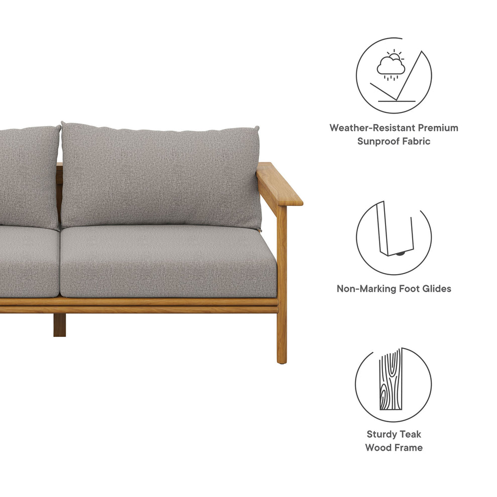 Wren Outdoor Patio Teak Wood Sofa by Modway | Outdoor Chairs | Modishstore - 9