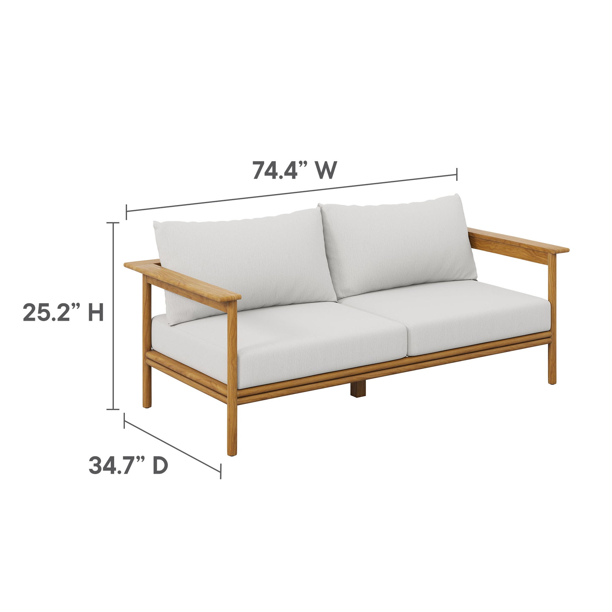 Wren Outdoor Patio Teak Wood Sofa by Modway | Outdoor Chairs | Modishstore - 30