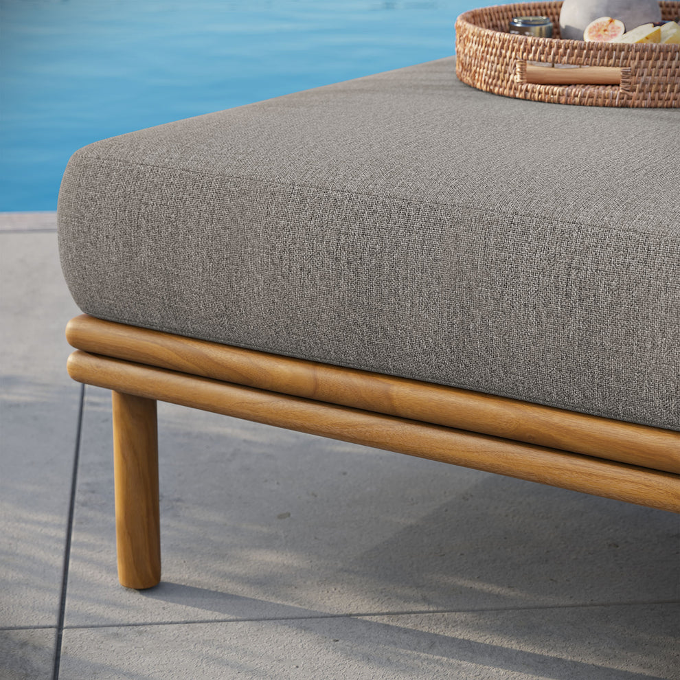 Wren Outdoor Patio Teak Wood Ottoman by Modway | Outdoor Chairs | Modishstore - 8
