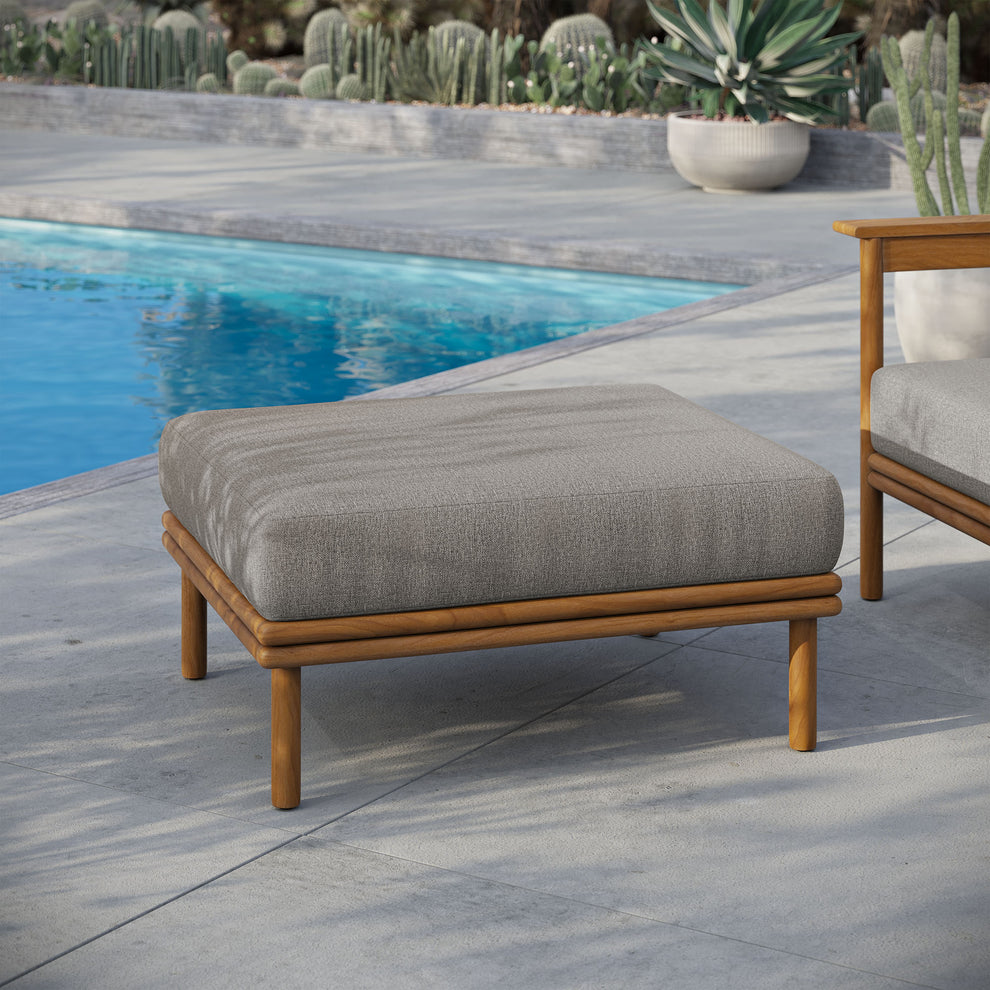 Wren Outdoor Patio Teak Wood Ottoman by Modway | Outdoor Chairs | Modishstore - 1