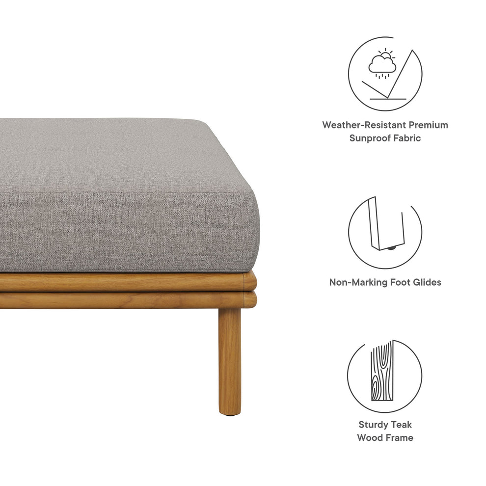 Wren Outdoor Patio Teak Wood Ottoman by Modway | Outdoor Chairs | Modishstore - 9