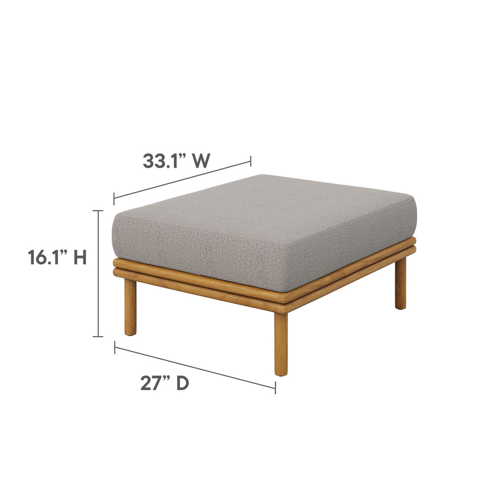 Wren Outdoor Patio Teak Wood Ottoman by Modway | Outdoor Chairs | Modishstore - 10