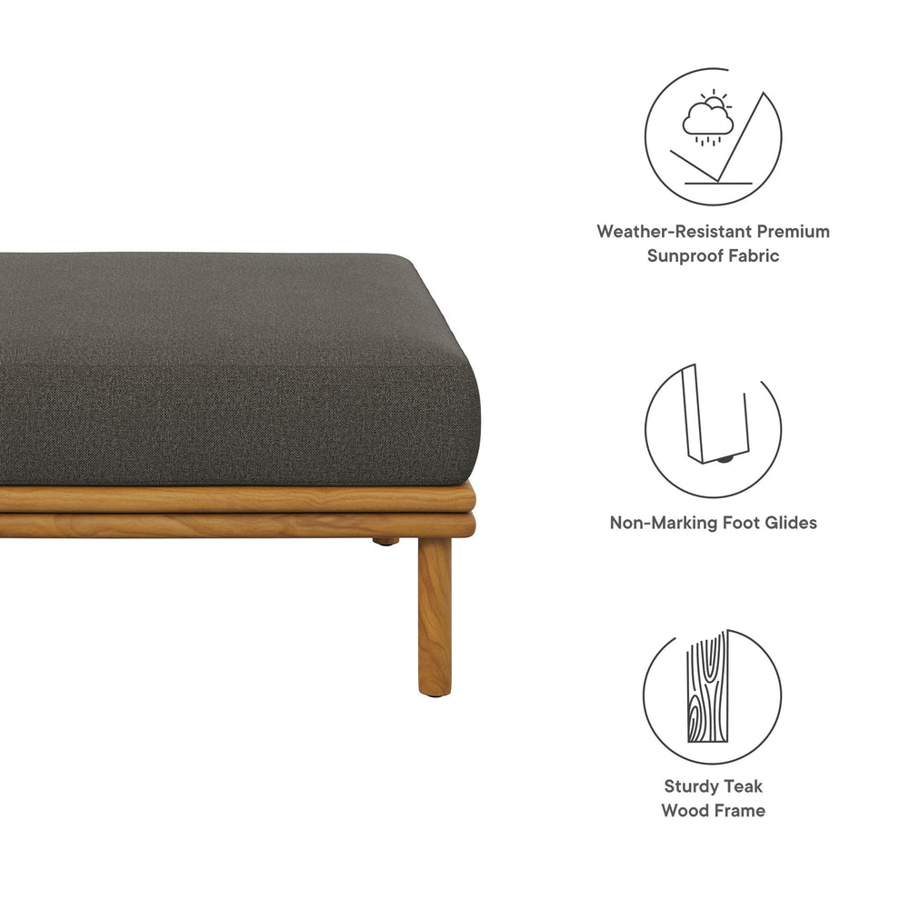Wren Outdoor Patio Teak Wood Ottoman by Modway | Outdoor Chairs | Modishstore - 19