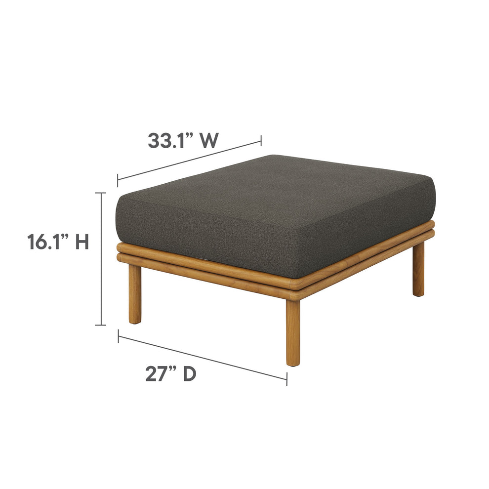 Wren Outdoor Patio Teak Wood Ottoman by Modway | Outdoor Chairs | Modishstore - 20