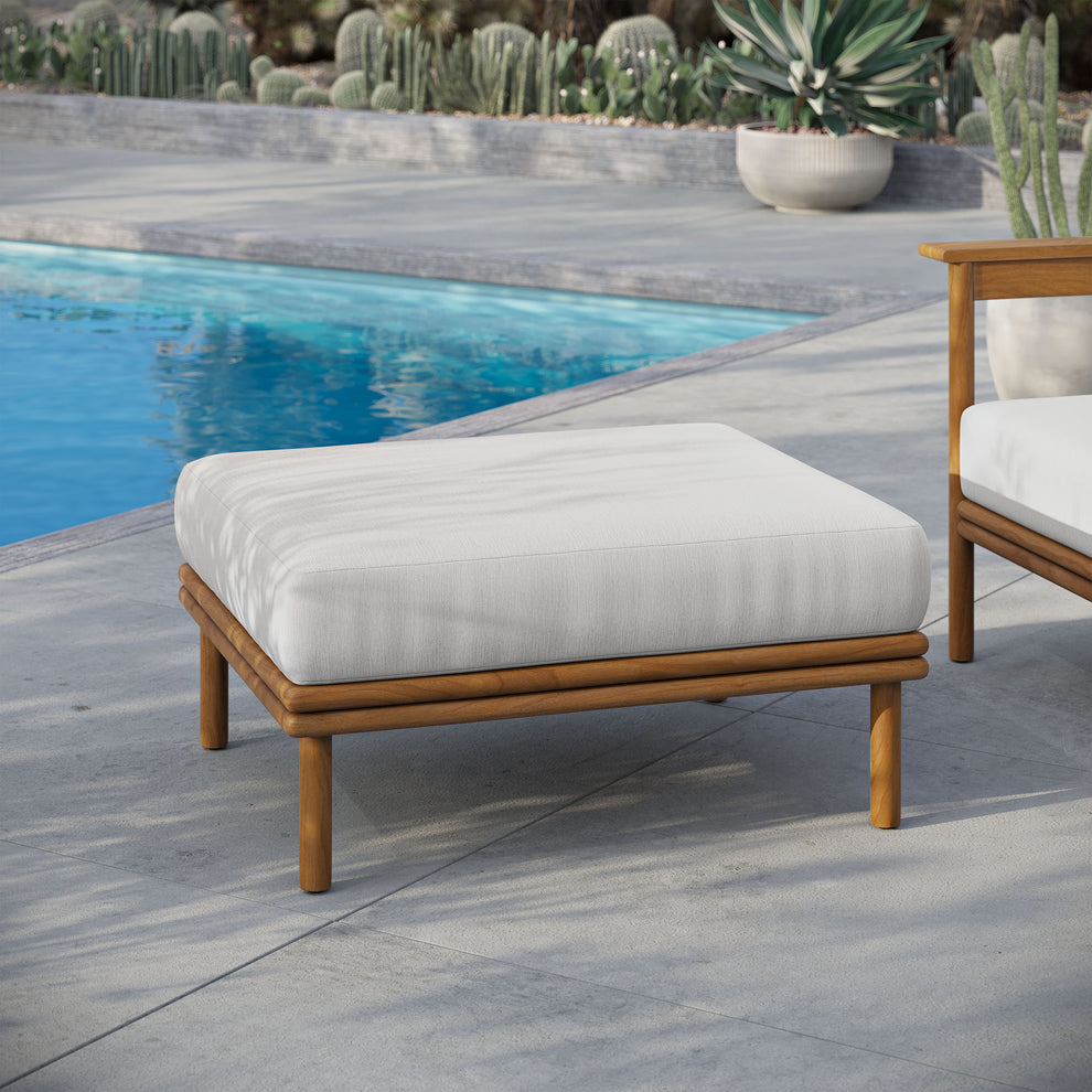 Wren Outdoor Patio Teak Wood Ottoman by Modway | Outdoor Chairs | Modishstore - 28