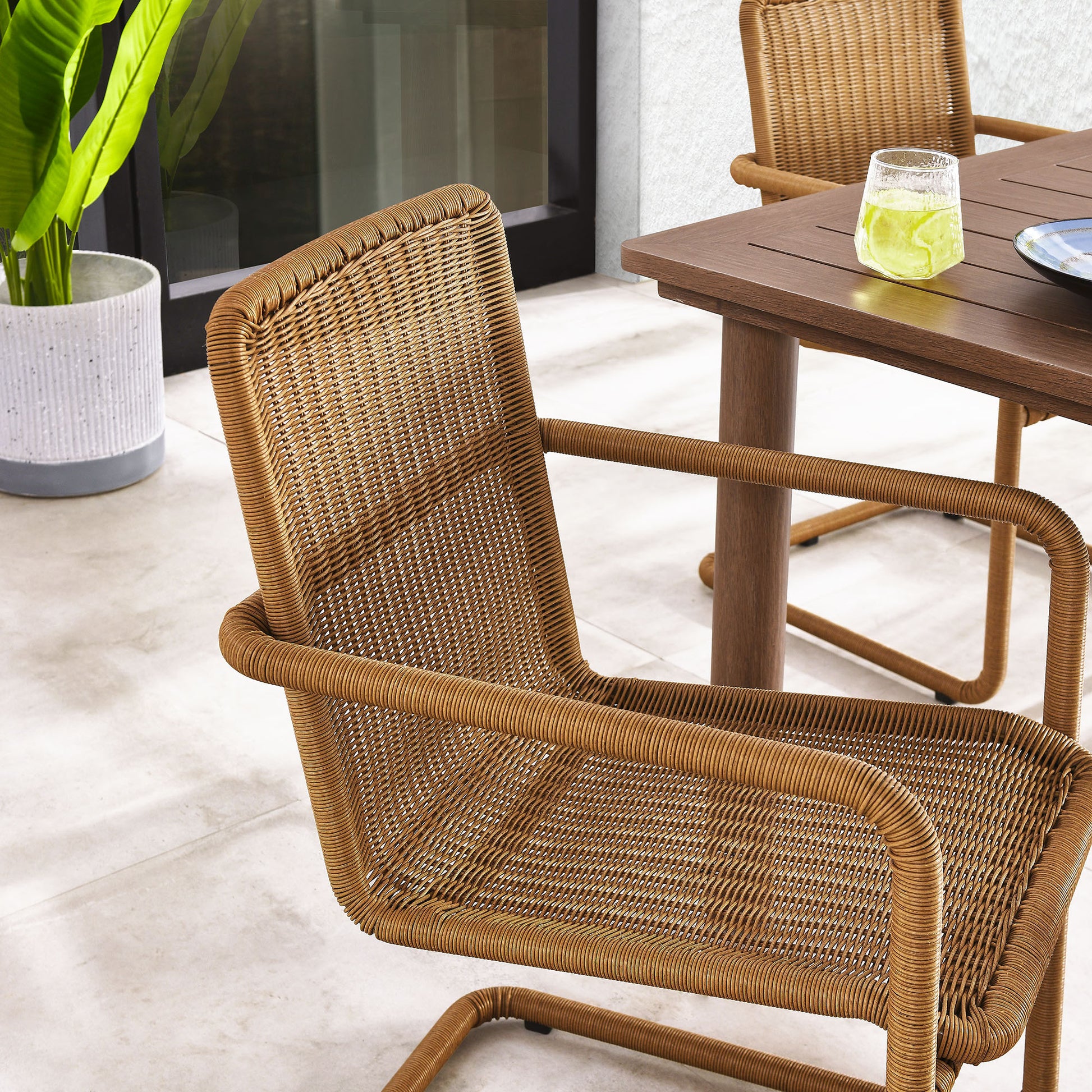 Abacus Outdoor Patio Wicker Dining Chairs Set of 2 by Modway | Dining Chairs | Modishstore - 8