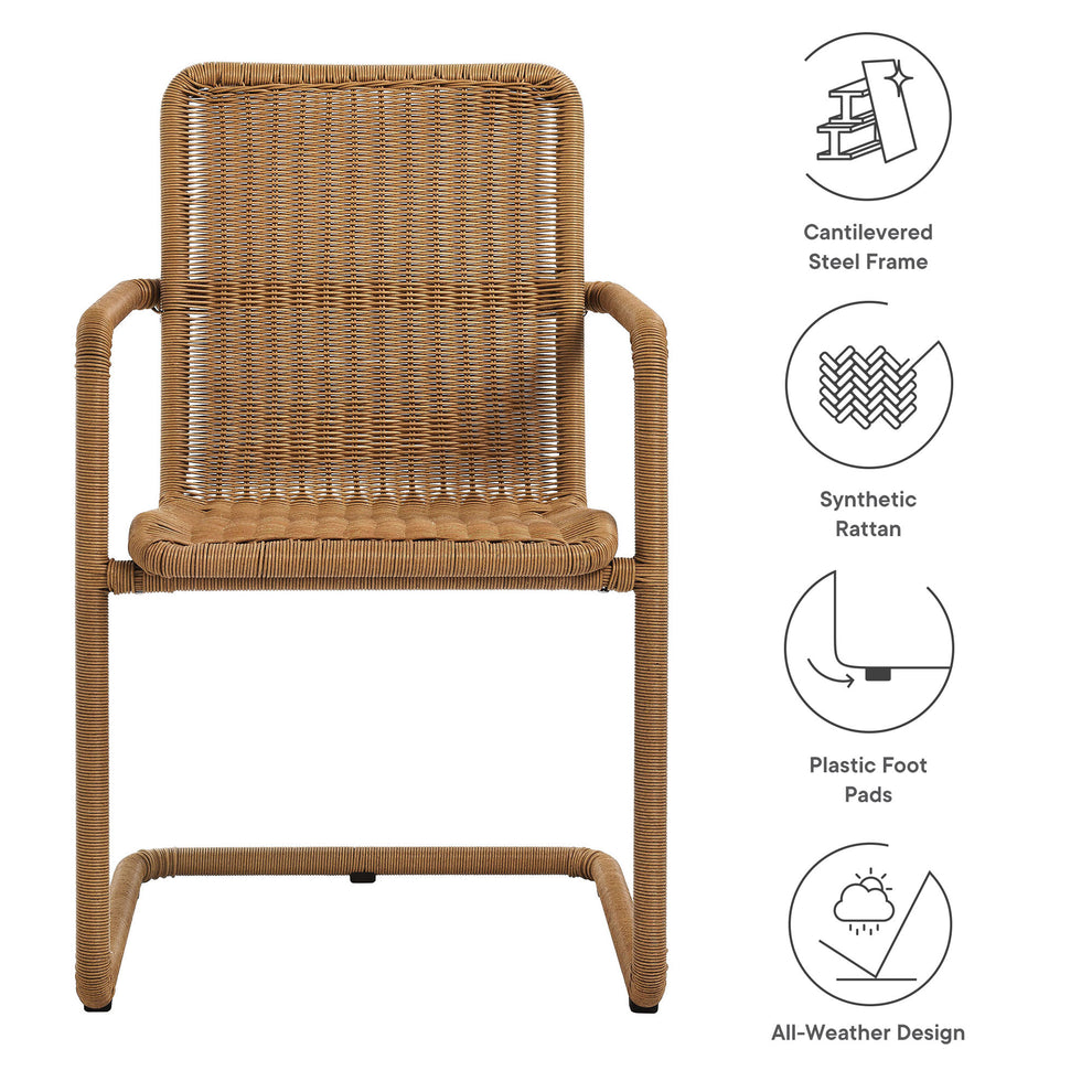 Abacus Outdoor Patio Wicker Dining Chairs Set of 2 by Modway | Dining Chairs | Modishstore - 9