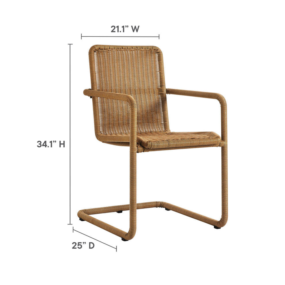 Abacus Outdoor Patio Wicker Dining Chairs Set of 2 by Modway | Dining Chairs | Modishstore - 10