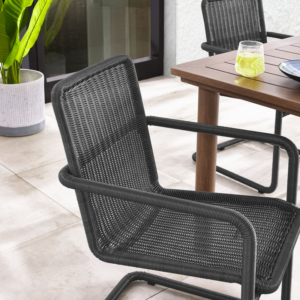 Abacus Outdoor Patio Wicker Dining Chairs Set of 2 by Modway | Dining Chairs | Modishstore - 17