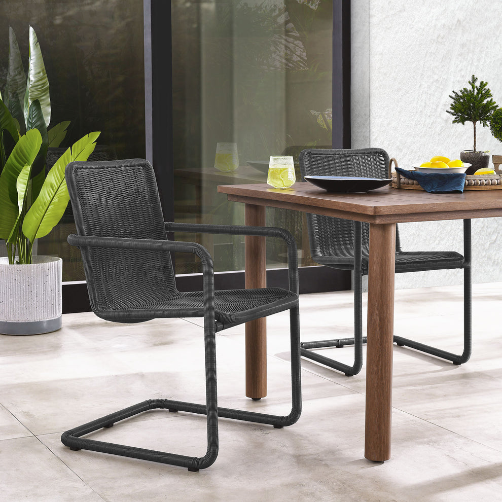 Abacus Outdoor Patio Wicker Dining Chairs Set of 2 by Modway | Dining Chairs | Modishstore - 18