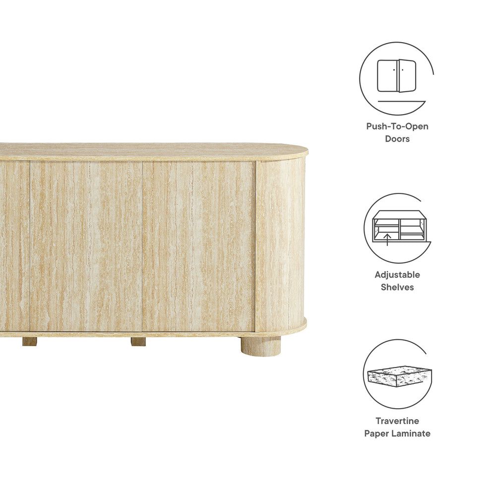 Overture 63Ó Oval Faux Travertine Sideboard by Modway | Sideboards | Modishstore - 9