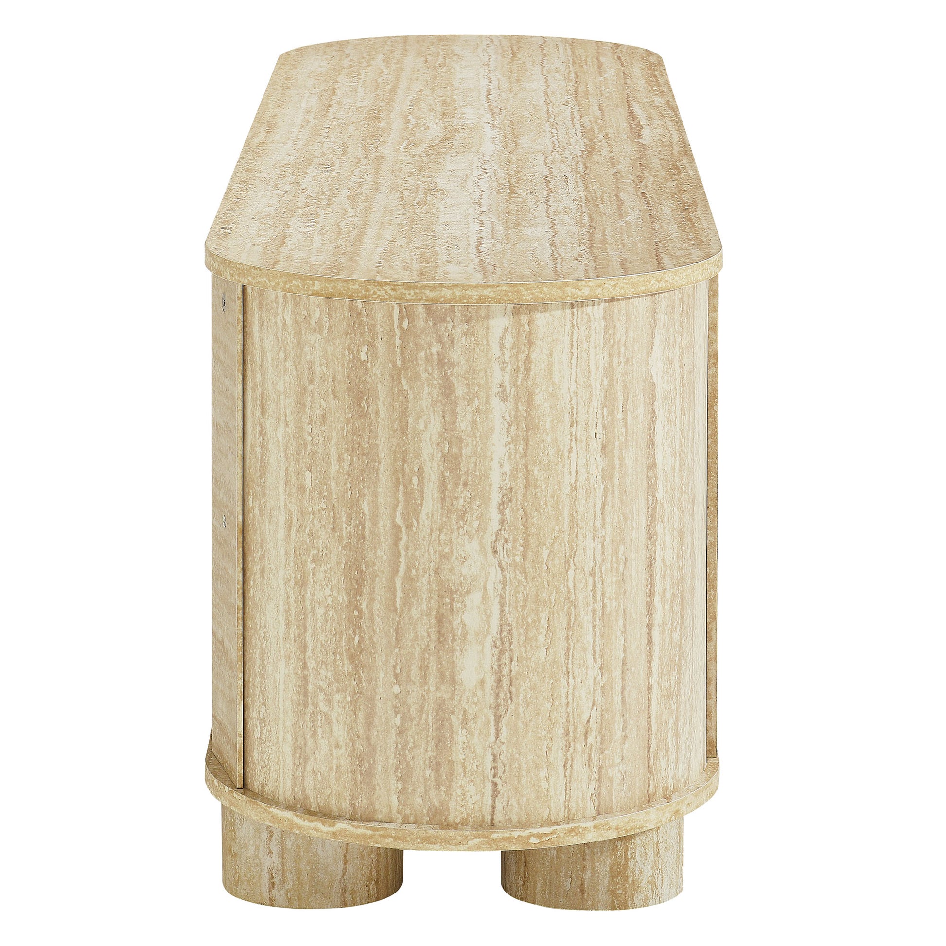 Overture 63Ó Oval Faux Travertine TV Stand by Modway | Tv Stands | Modishstore - 3