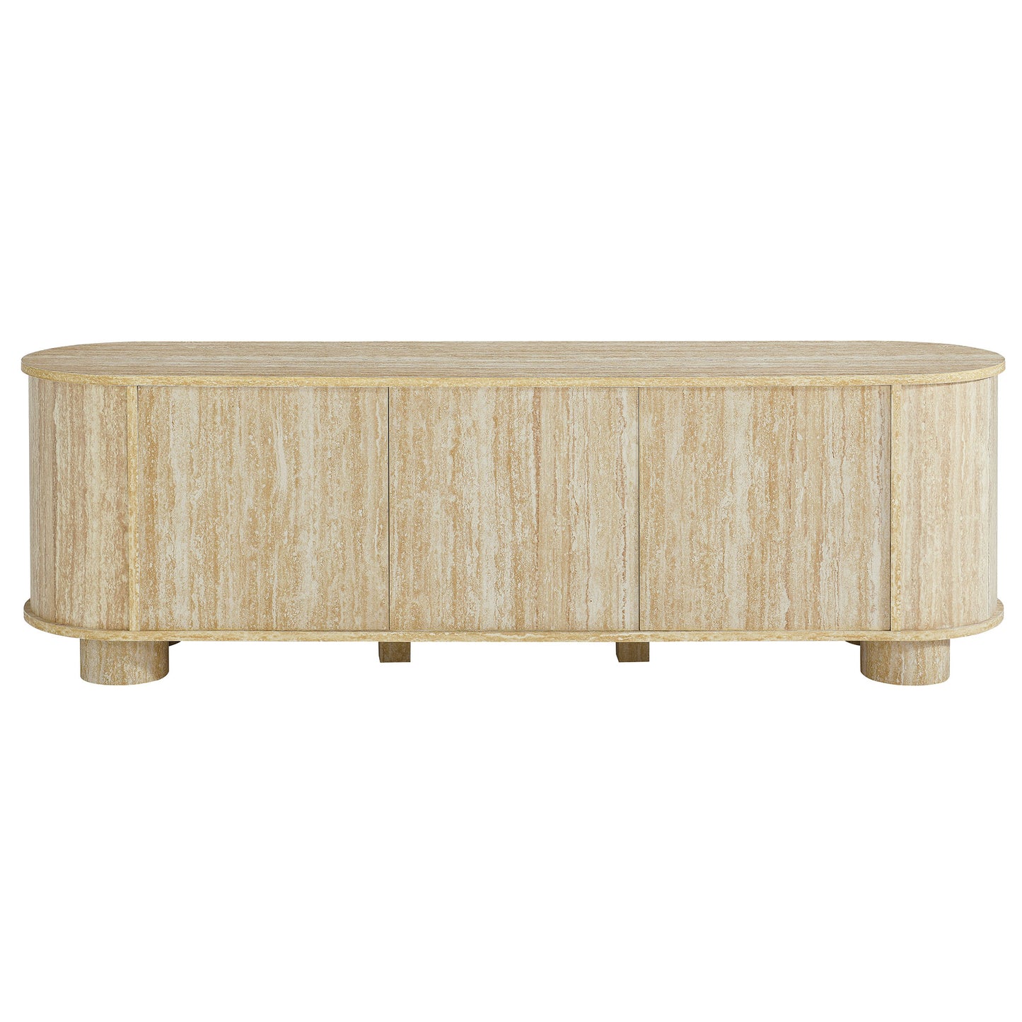 Overture 63Ó Oval Faux Travertine TV Stand by Modway | Tv Stands | Modishstore - 4