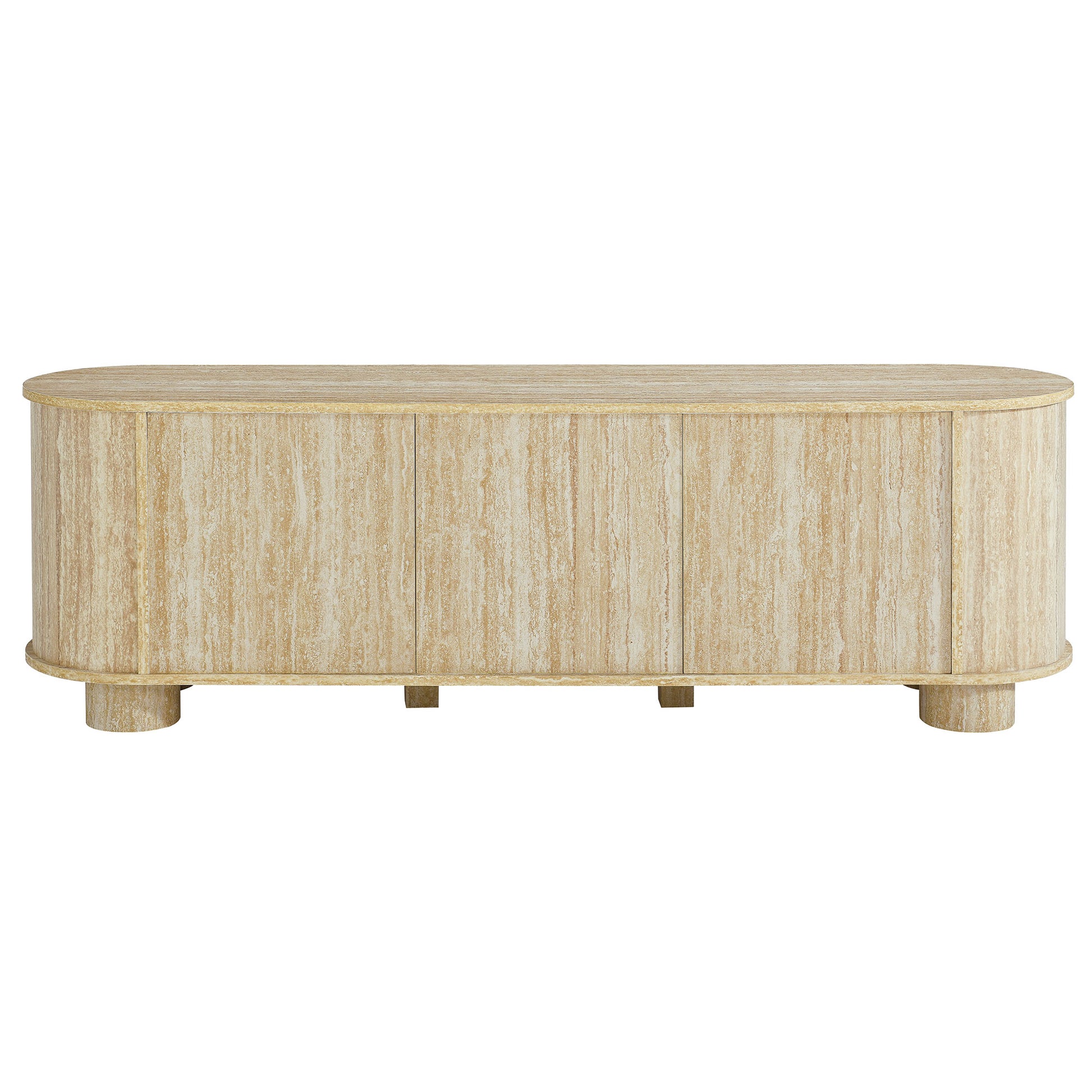 Overture 63Ó Oval Faux Travertine TV Stand by Modway | Tv Stands | Modishstore - 4