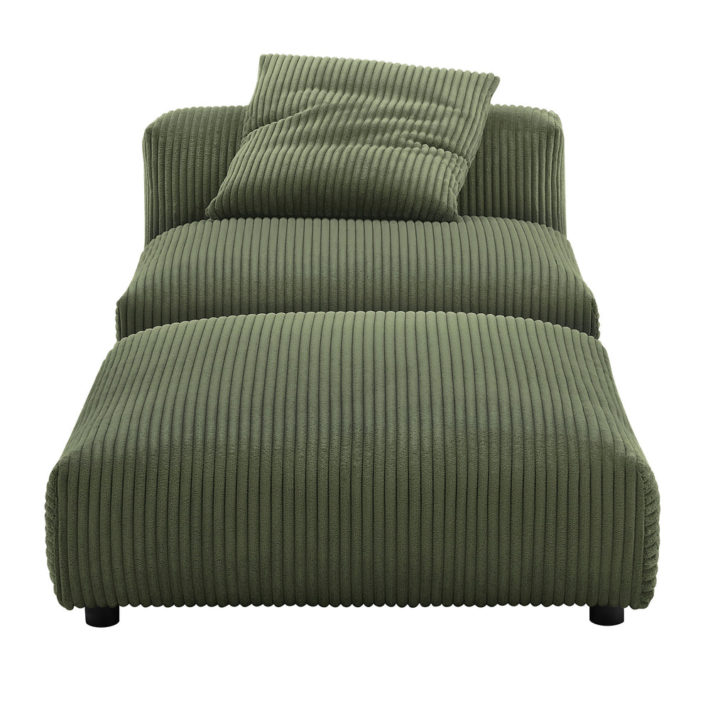 Solace Modular Corduroy Upholstered Armless Chair and Ottoman Set by Modway | Sofa Set | Modishstore - 7