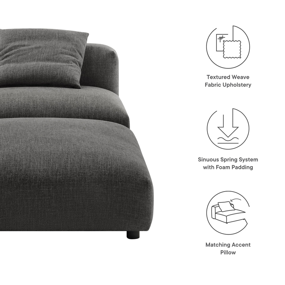 Solace Modular Upholstered Fabric Armless Chair and Ottoman Set by Modway | Sofa Set | Modishstore - 5