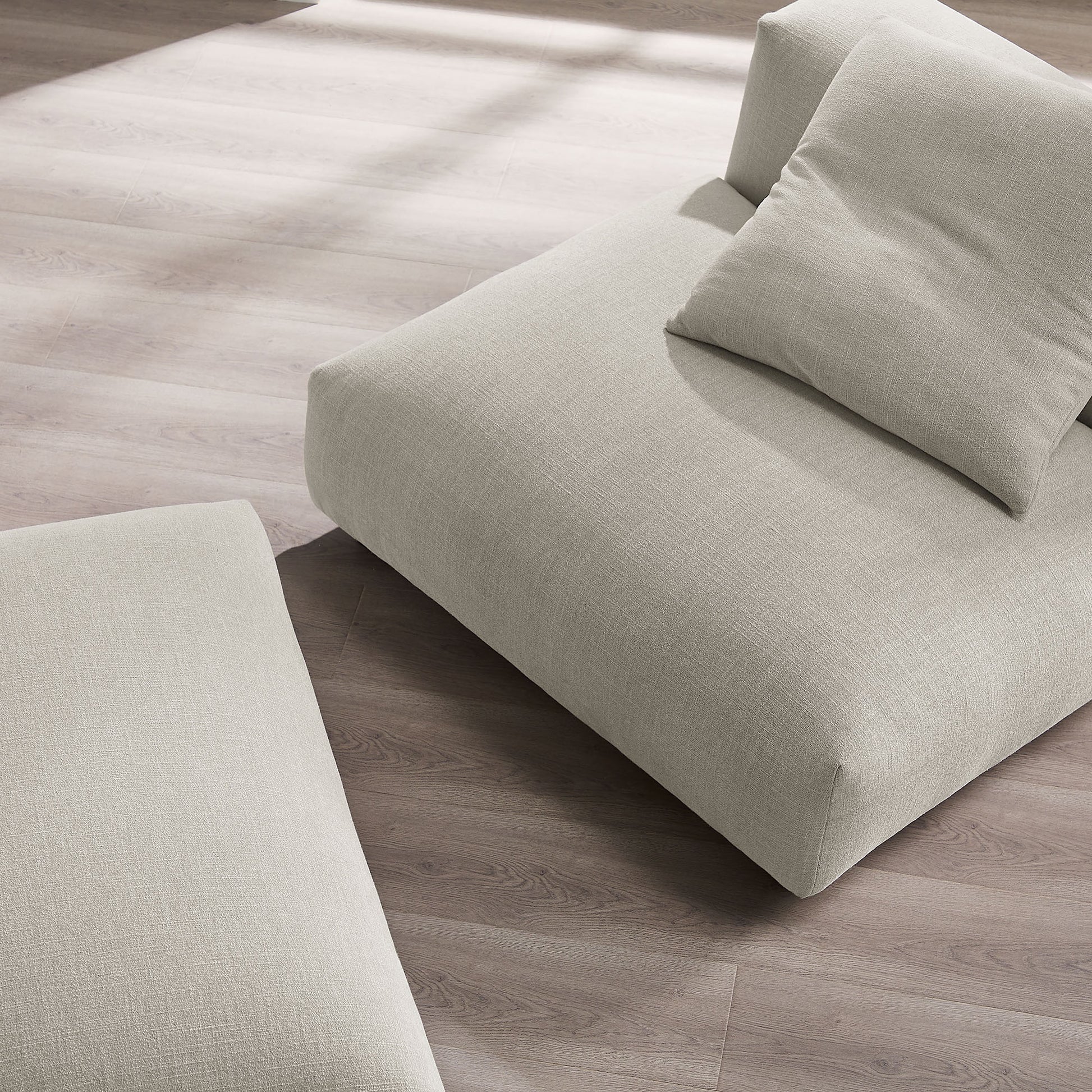 Solace Modular Upholstered Fabric Armless Chair and Ottoman Set by Modway | Sofa Set | Modishstore - 8