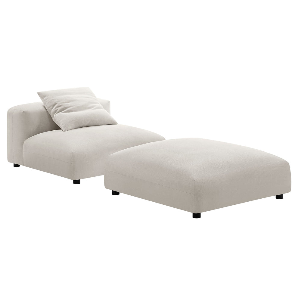 Solace Modular Upholstered Fabric Armless Chair and Ottoman Set by Modway | Sofa Set | Modishstore - 11