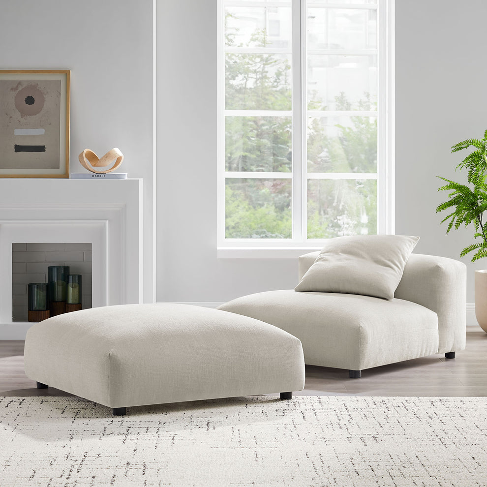 Solace Modular Upholstered Fabric Armless Chair and Ottoman Set by Modway | Sofa Set | Modishstore - 14