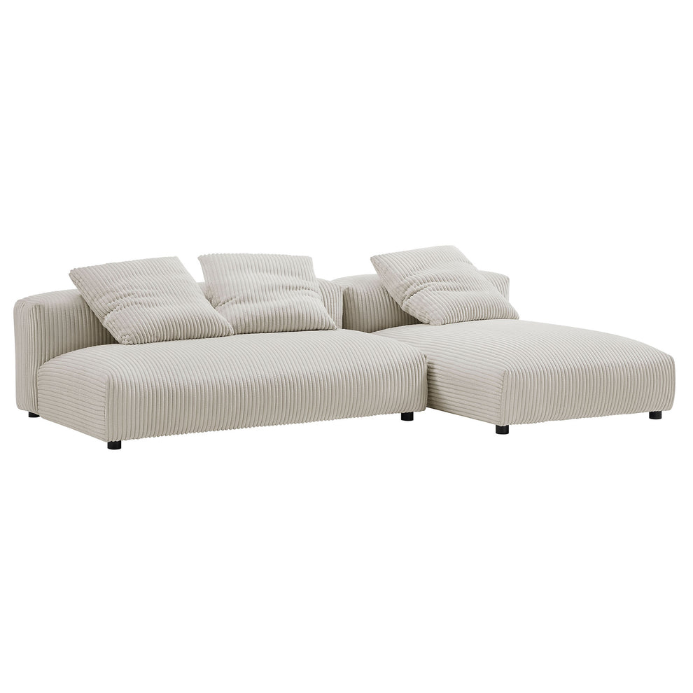 Solace 2-Piece Modular Corduroy Upholstered Sectional Sofa With Chaise by Modway | Sofa Set | Modishstore - 2