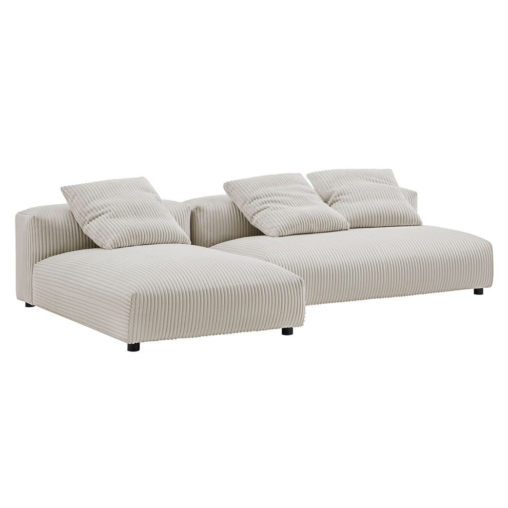 Solace 2-Piece Modular Corduroy Upholstered Sectional Sofa With Chaise by Modway | Sofa Set | Modishstore - 3