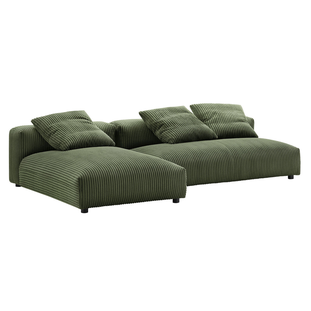 Solace 2-Piece Modular Corduroy Upholstered Sectional Sofa With Chaise by Modway | Sofa Set | Modishstore - 6