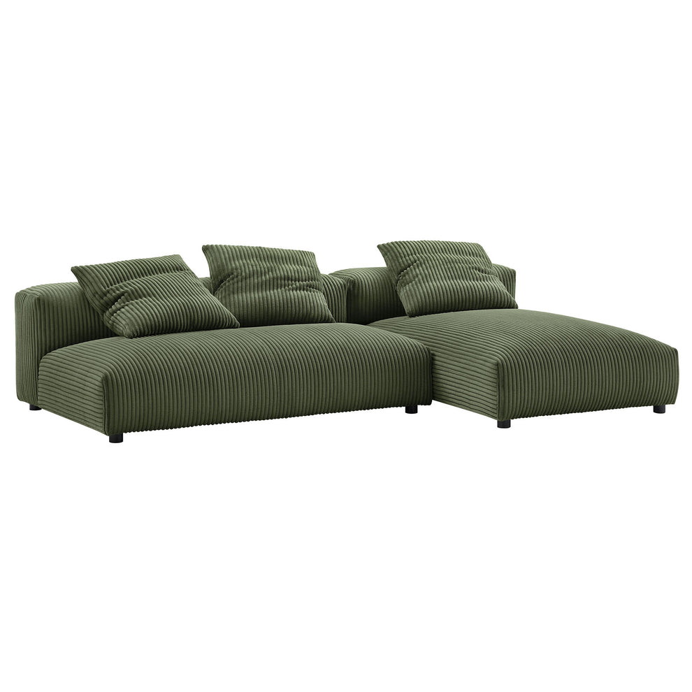 Solace 2-Piece Modular Corduroy Upholstered Sectional Sofa With Chaise by Modway | Sofa Set | Modishstore - 7