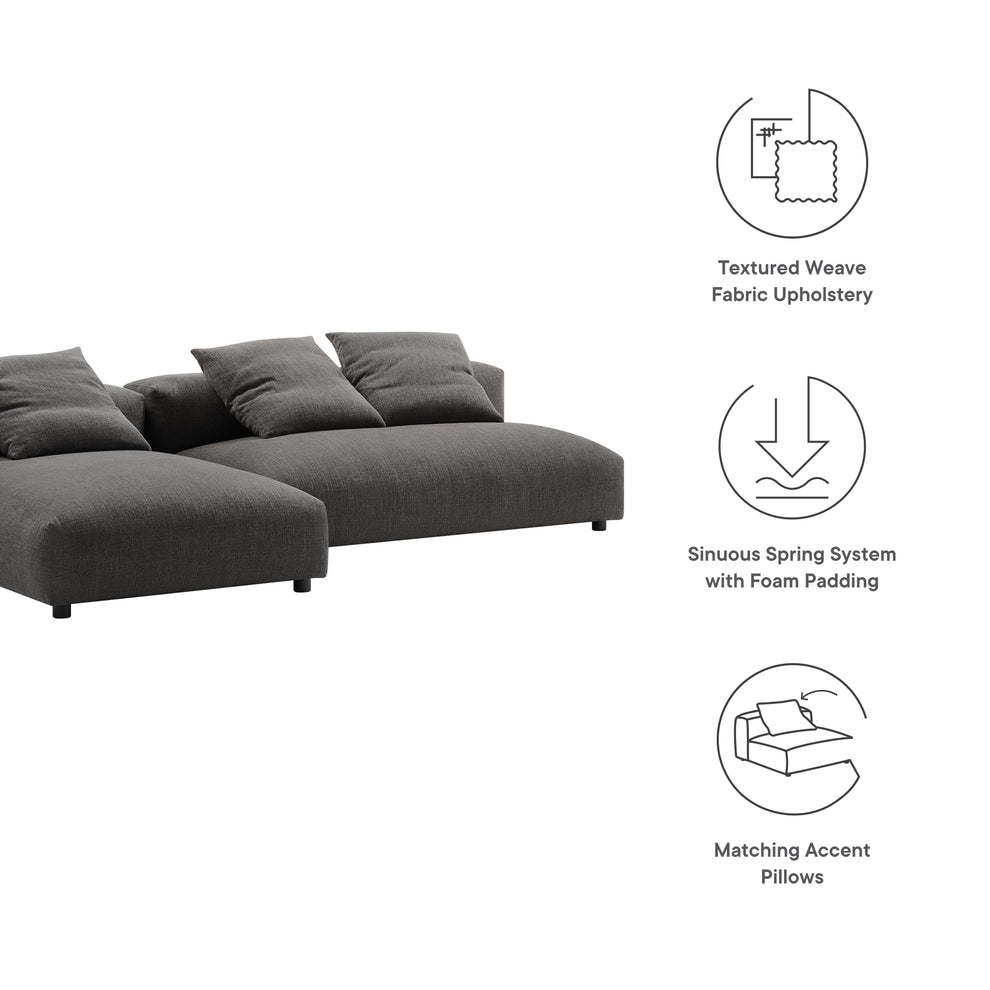 Solace 2-Piece Modular Upholstered Fabric Sectional Sofa With Chaise by Modway | Sofa Set | Modishstore - 5