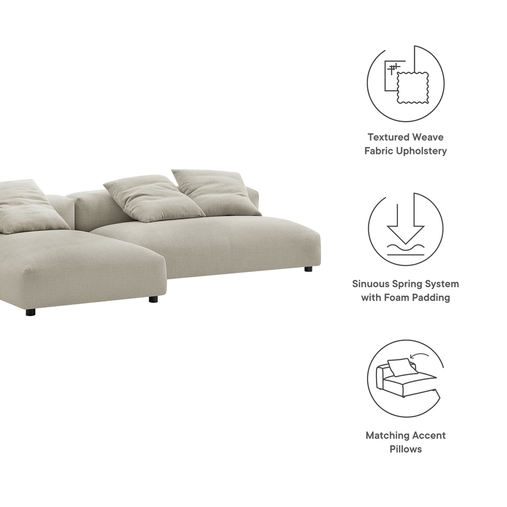 Solace 2-Piece Modular Upholstered Fabric Sectional Sofa With Chaise by Modway | Sofa Set | Modishstore - 10