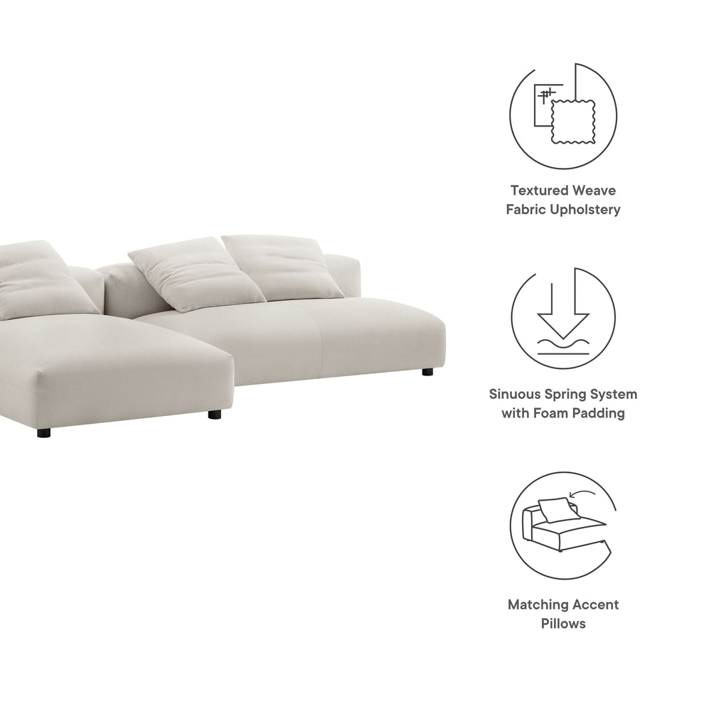 Solace 2-Piece Modular Upholstered Fabric Sectional Sofa With Chaise by Modway | Sofa Set | Modishstore - 15