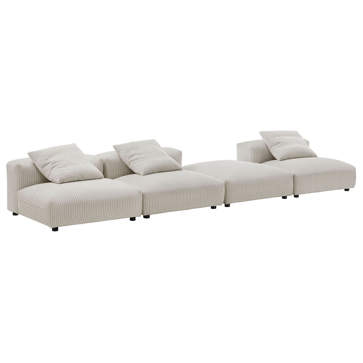 Solace 4-Piece Modular Corduroy Upholstered Sectional Sofa by Modway | Sofa Set | Modishstore - 2