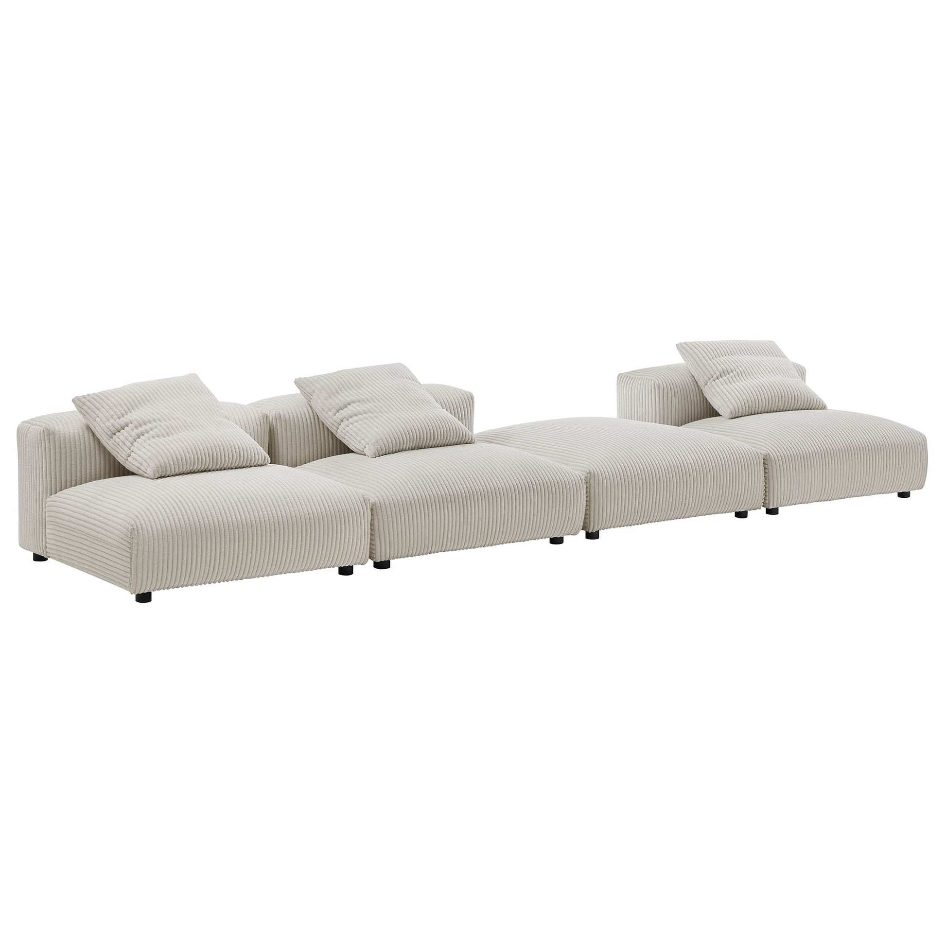 Solace 4-Piece Modular Corduroy Upholstered Sectional Sofa by Modway | Sofa Set | Modishstore - 2