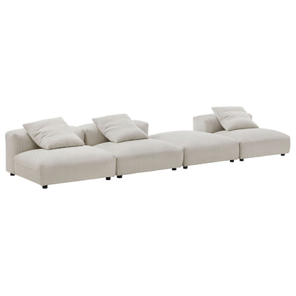 Solace 4-Piece Modular Corduroy Upholstered Sectional Sofa by Modway | Sofa Set | Modishstore - 2