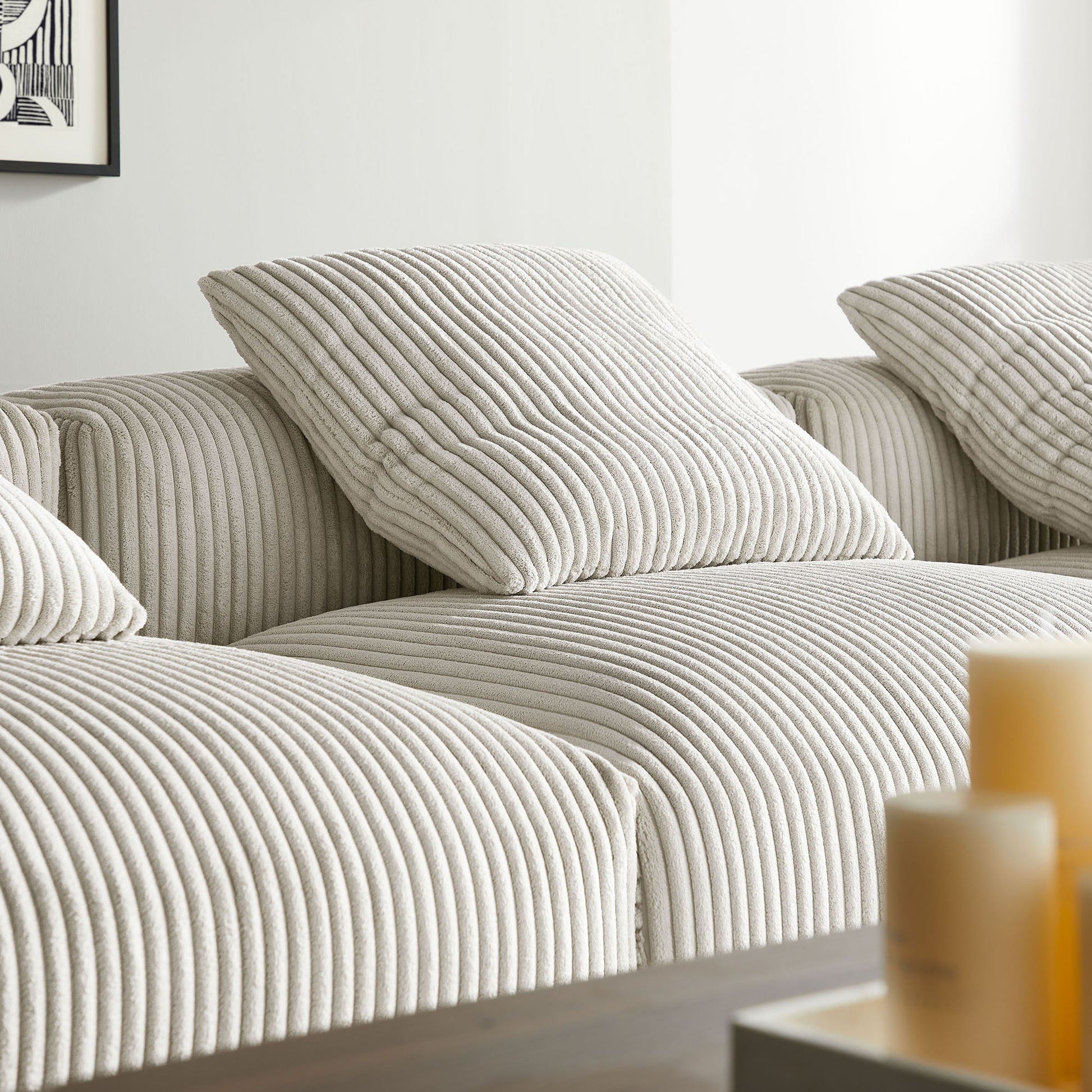 Solace 4-Piece Modular Corduroy Upholstered Sectional Sofa by Modway | Sofa Set | Modishstore - 5