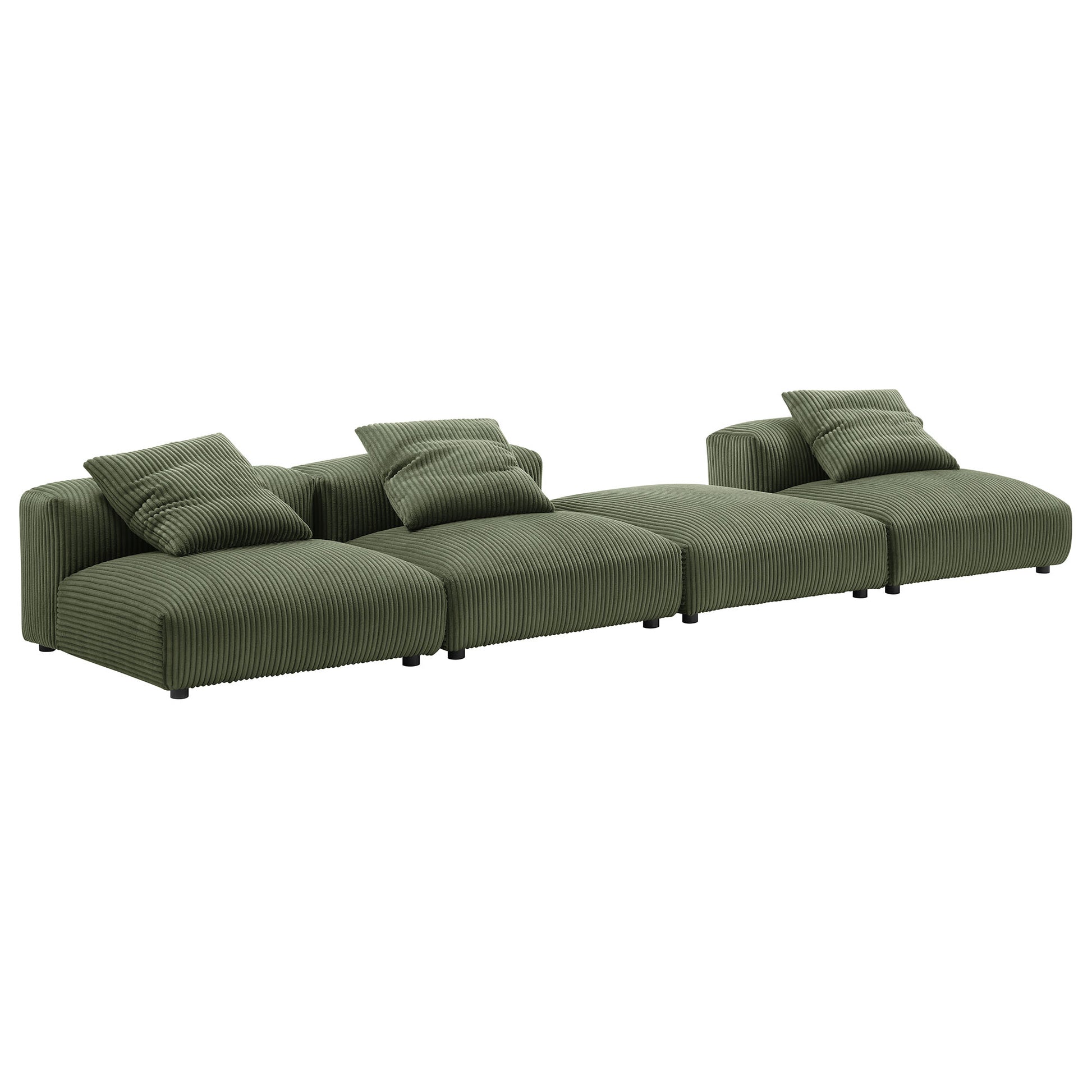 Solace 4-Piece Modular Corduroy Upholstered Sectional Sofa by Modway | Sofa Set | Modishstore - 8