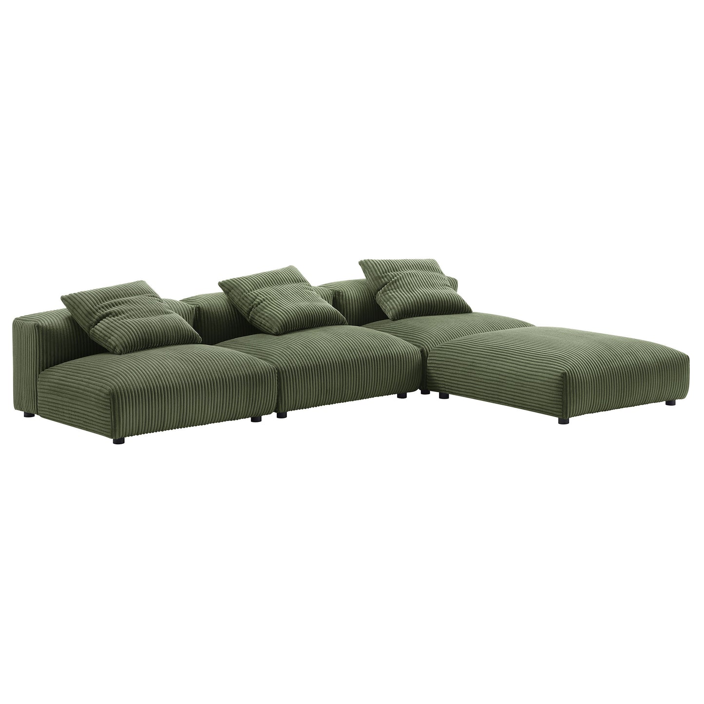 Solace 4-Piece Modular Corduroy Upholstered Sectional Sofa by Modway | Sofa Set | Modishstore - 9