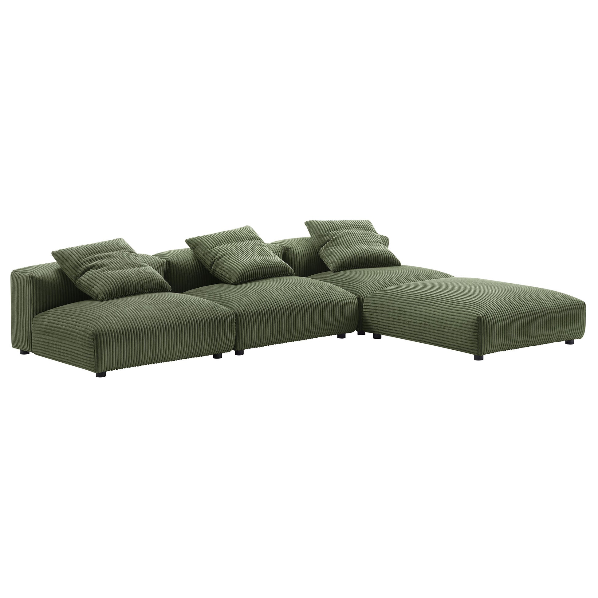Solace 4-Piece Modular Corduroy Upholstered Sectional Sofa by Modway | Sofa Set | Modishstore - 9