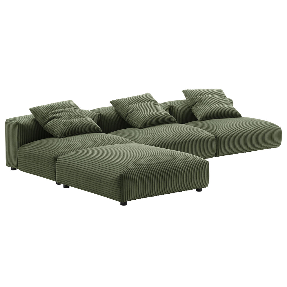 Solace 4-Piece Modular Corduroy Upholstered Sectional Sofa by Modway | Sofa Set | Modishstore - 10