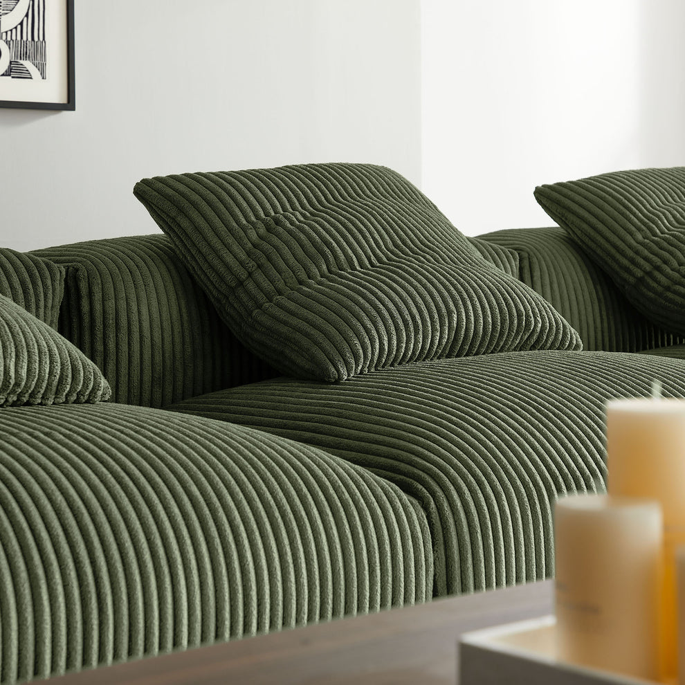 Solace 4-Piece Modular Corduroy Upholstered Sectional Sofa by Modway | Sofa Set | Modishstore - 11