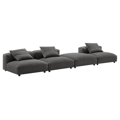Solace 4-Piece Modular Upholstered Fabric Sectional Sofa by Modway | Sofa Set | Modishstore - 1
