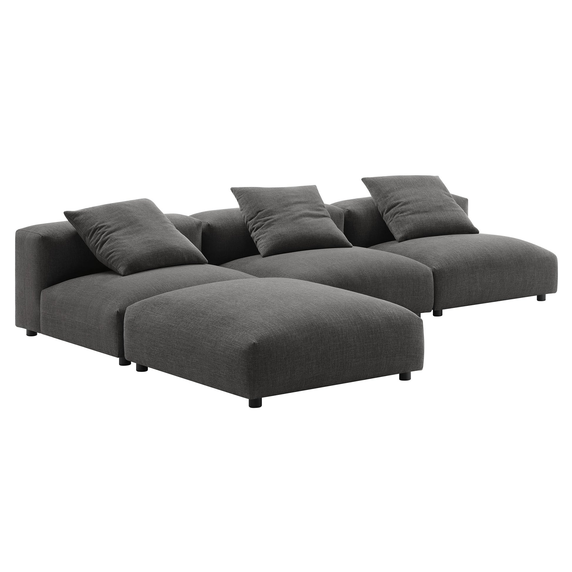 Solace 4-Piece Modular Upholstered Fabric Sectional Sofa by Modway | Sofa Set | Modishstore - 3