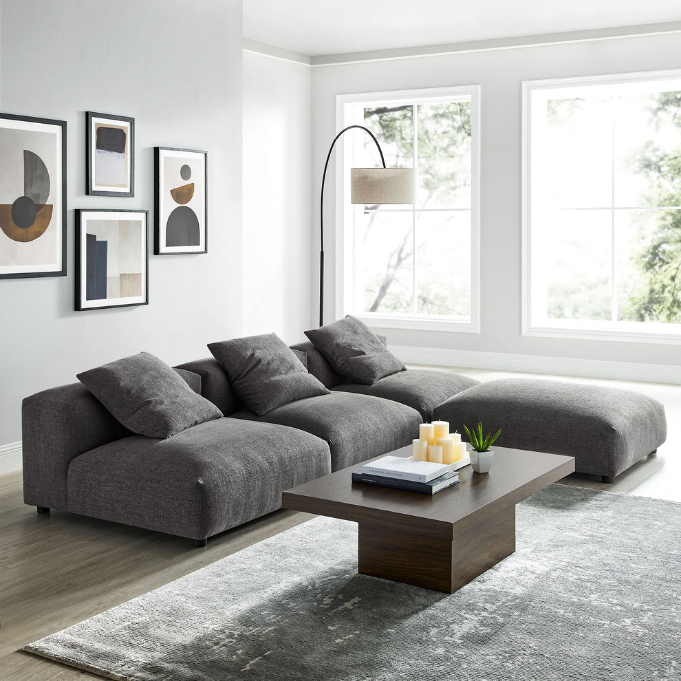 Solace 4-Piece Modular Upholstered Fabric Sectional Sofa by Modway | Sofa Set | Modishstore - 6