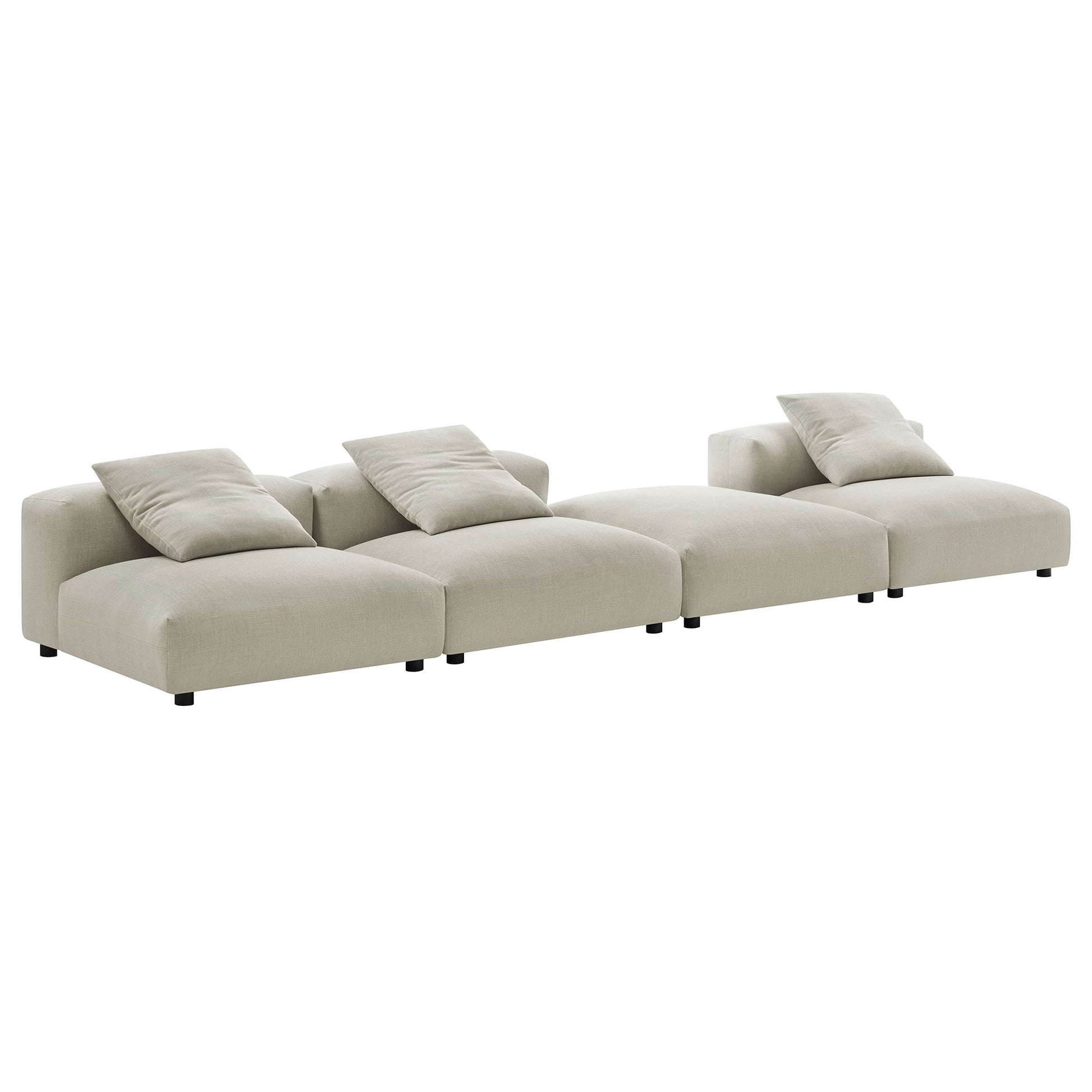 Solace 4-Piece Modular Upholstered Fabric Sectional Sofa by Modway | Sofa Set | Modishstore - 8